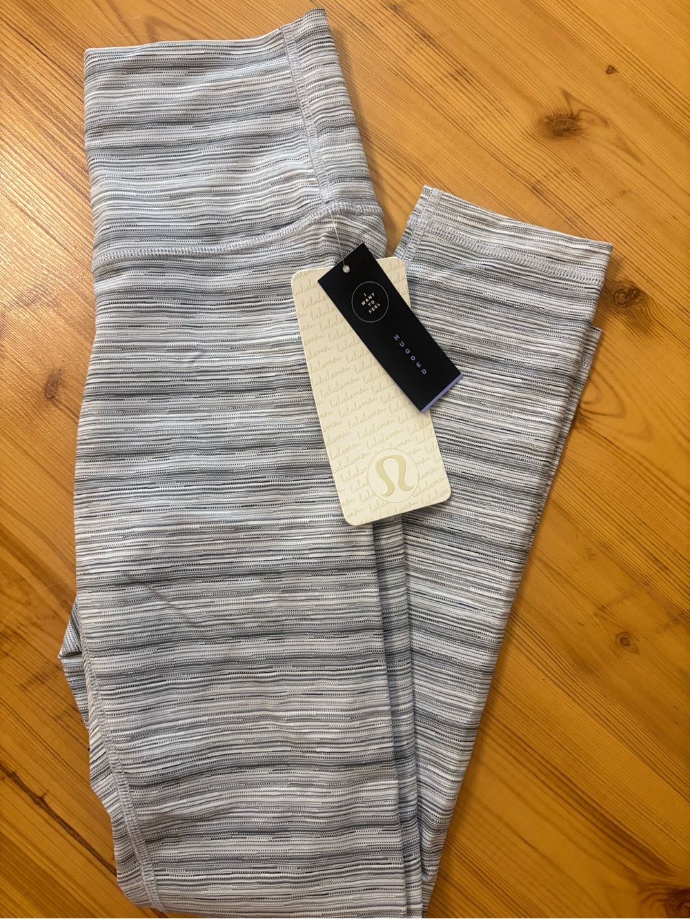 lululemon athletica Light Gray Striped Leggings